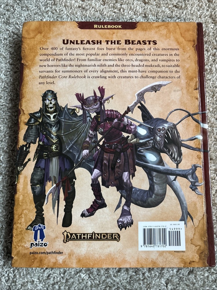 Paizo Pathfinder 2E Bestiary (2nd Ed)