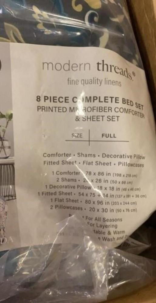 MODERN THREADS Comforter Bedding 8 Pc Set Full NEW