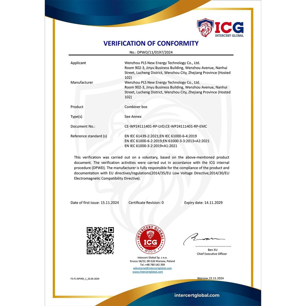 600V Solar DC PV Combiner Box for Solar Panel,1 String with Lightning Arreste...