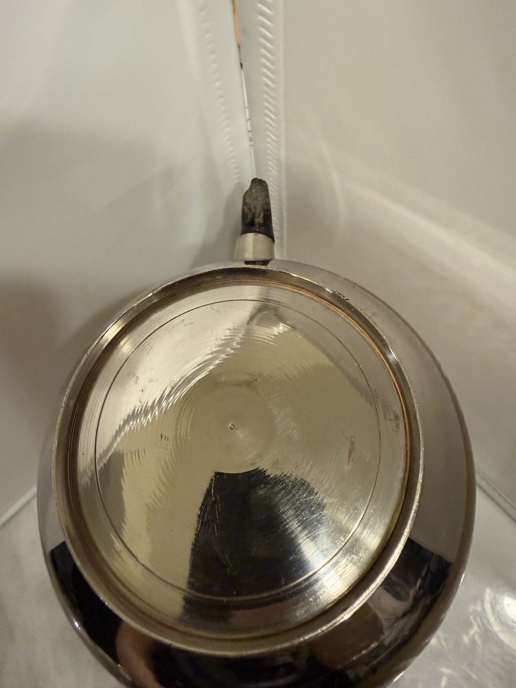 Vintage Tea Pot Small Middle Eastern Brass & Silver Plate