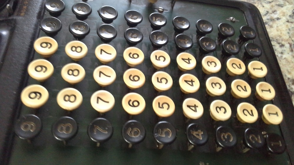 Burroughs Portable Green Top Adding Machine VINTAGE