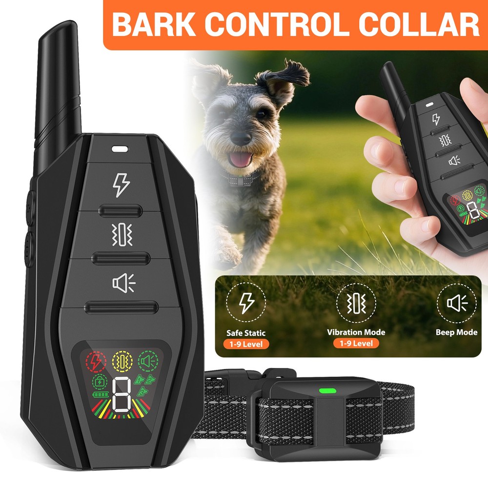 Small Dog Training Collar 3000FT Remote Rechargeable Shock Waterproof Trainer