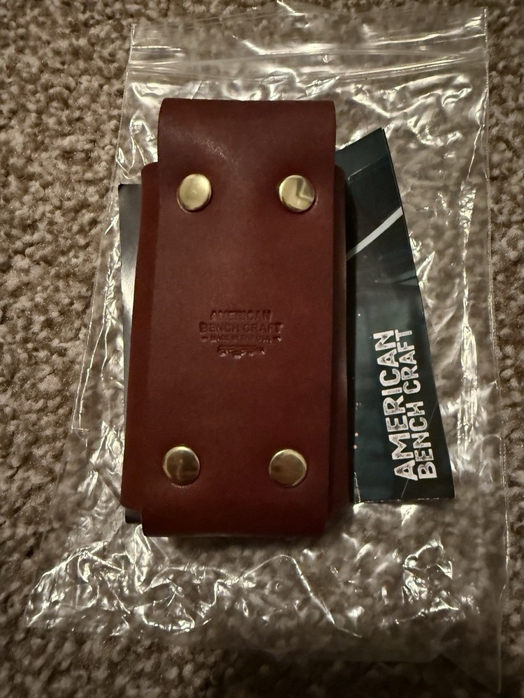 American Bench Craft Riveted Leather Gerber Suspension Multitool Sheath Brown