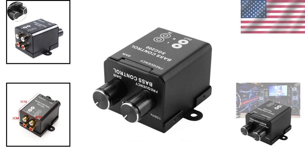 Universal Car Bass Controller with Adjustable Gain for Enhanced Audio Experience
