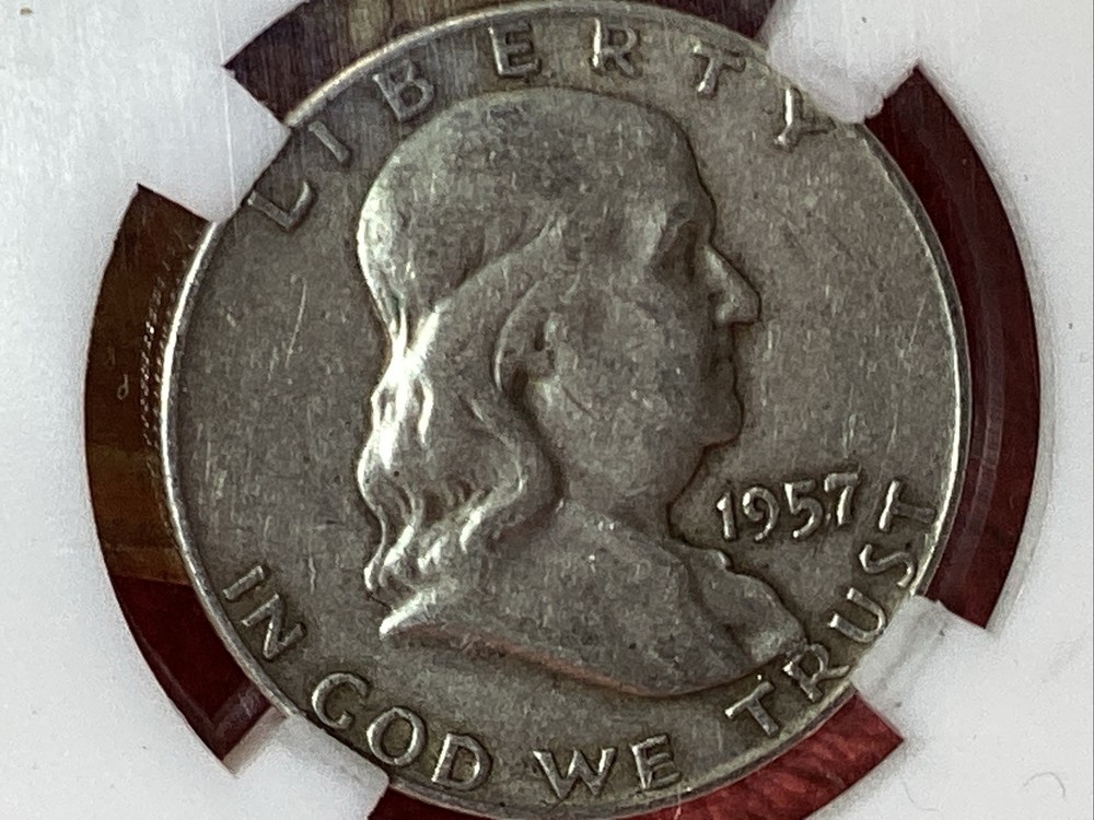 1957 D FRANKLIN HALF 💰 in GENERIC SLAB