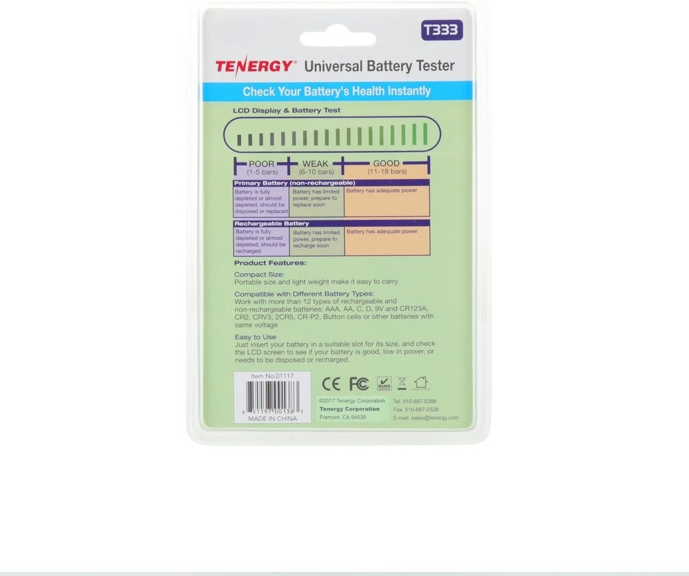 Multi-Purpose Battery Tester with LCD Display – Compatible with Various Battery