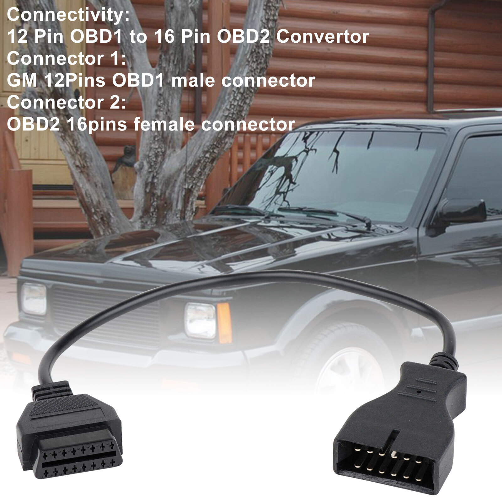 GM 12 Pin OBD1 to 16 Pin OBD2 Convertor Adapter Cable For Diagnostic Scanner US