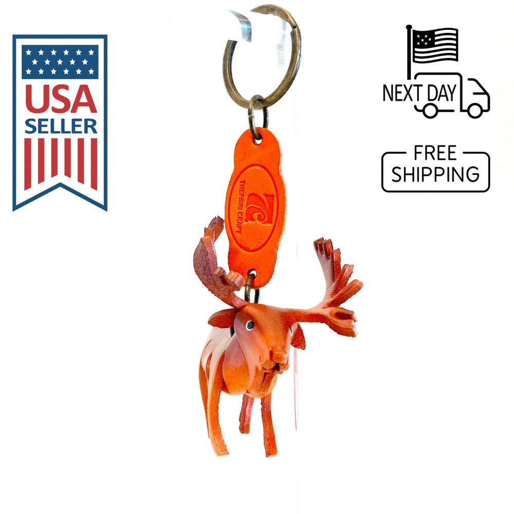Moose Handmade Leather Keyring
