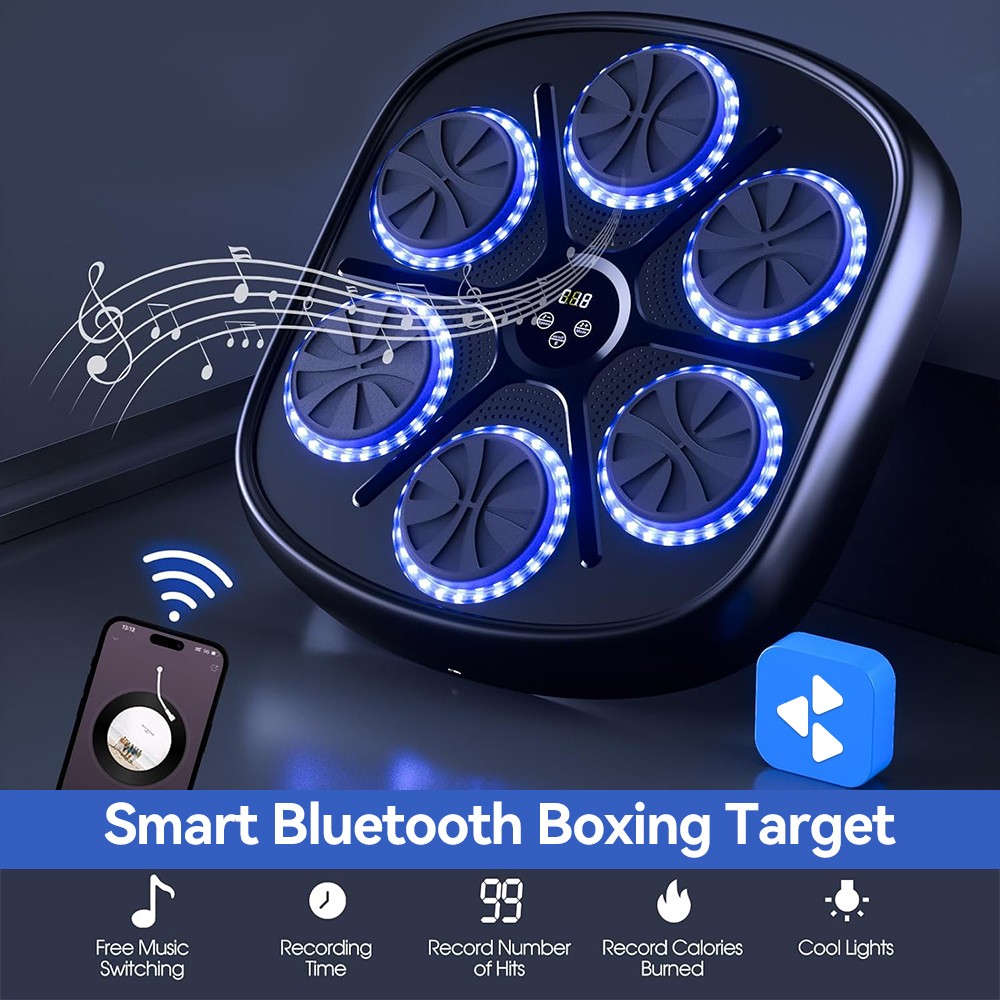 Smart Punching Boxing Electronic Music Machine Home Training Bluetooth & Gloves