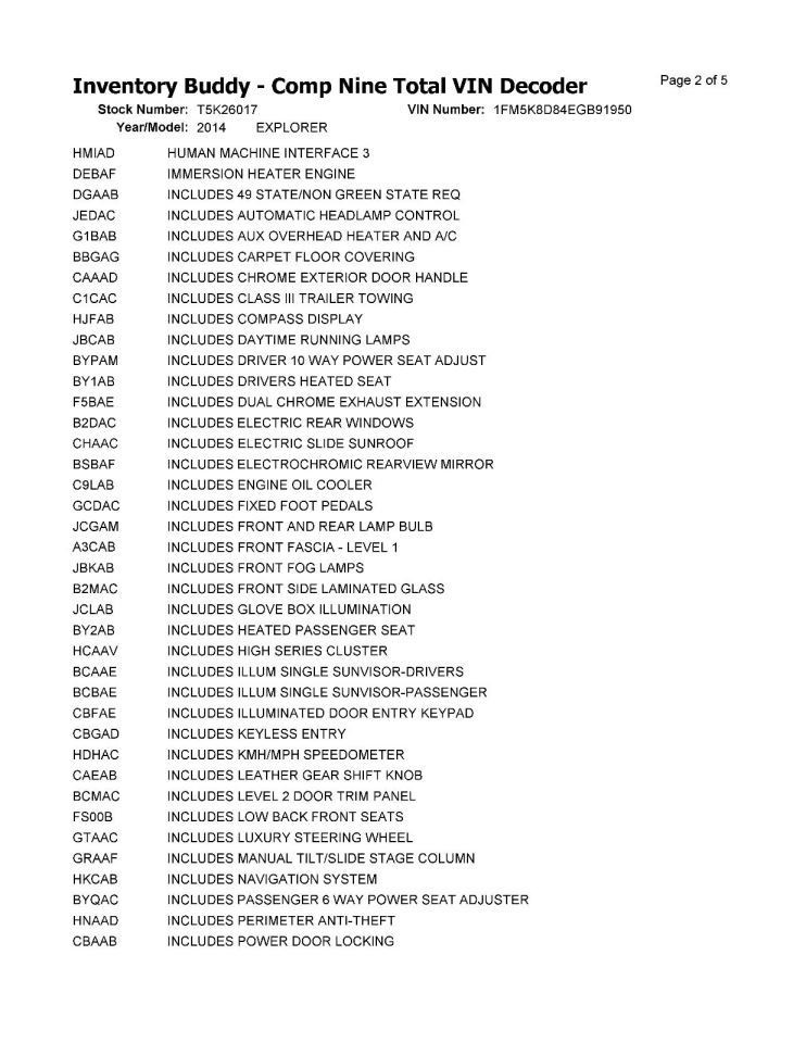 EXPLORER 2014 Speedometer 981587