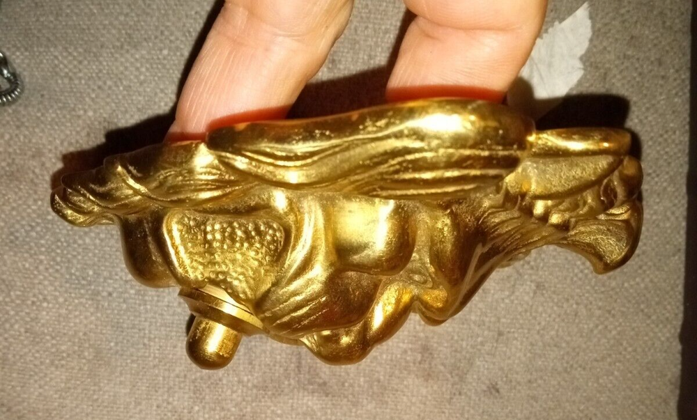 Solid Bright Brass Lion Head Push Button Doorbell w/ address / name Plate