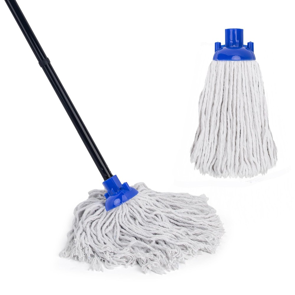 Mop for Floor Cleaning,2 Pcs Cotton String Wet Mops Replacement Head Refill C...