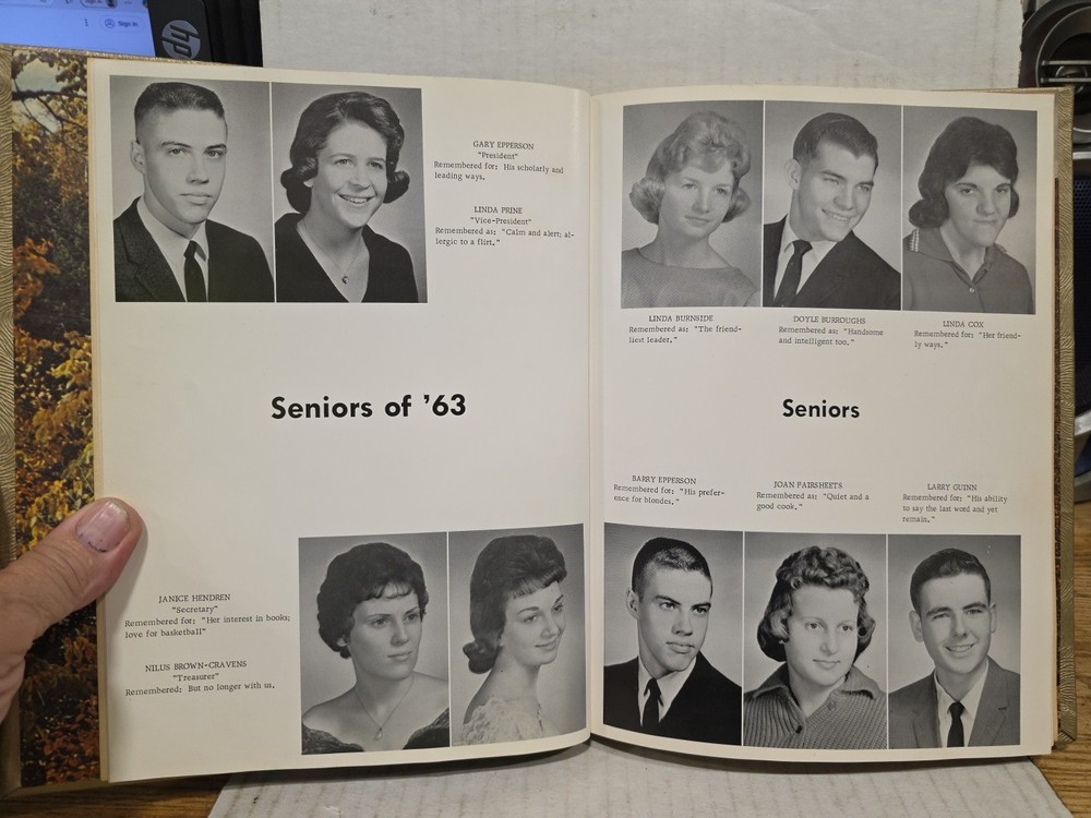 1963 Chieftain Yearbook,Bluejacket High School,Bluejacket,Oklahoma