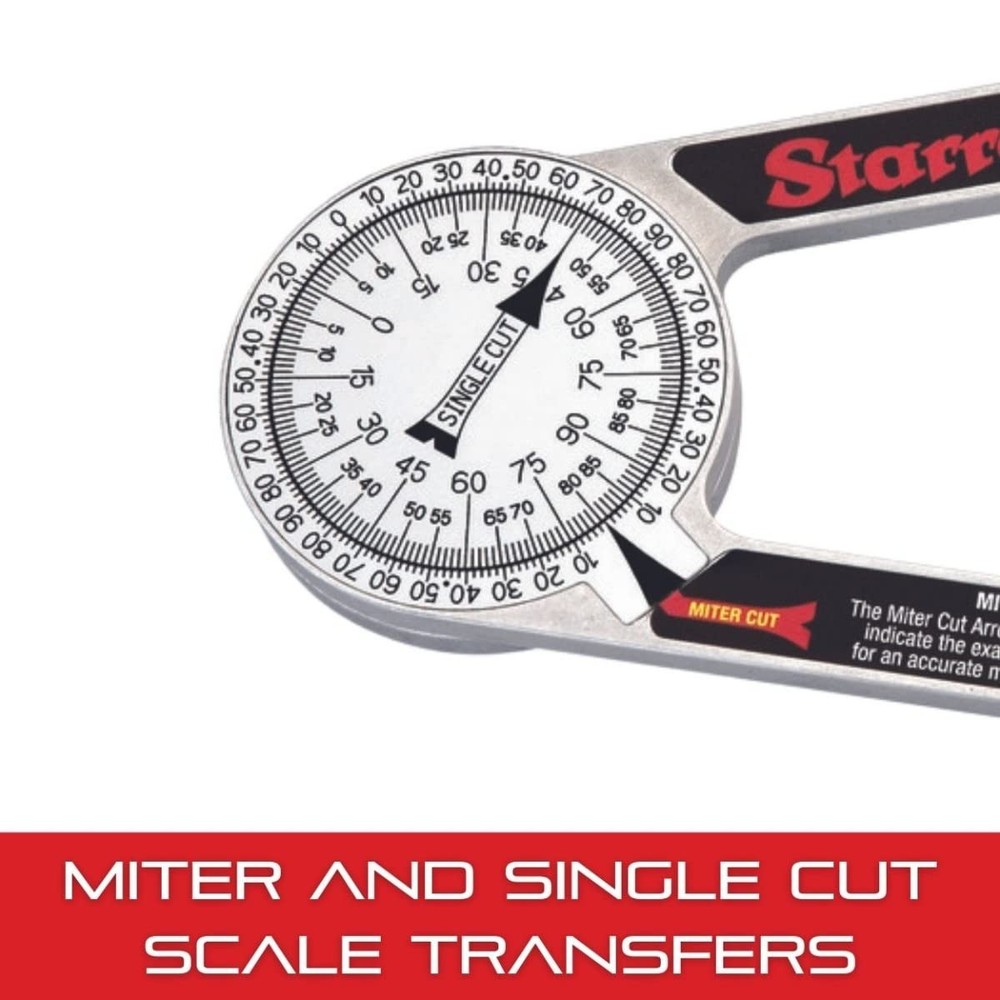 Starrett ProSite Miter Protractor Angle Finder - Two Laser Engraved Scales