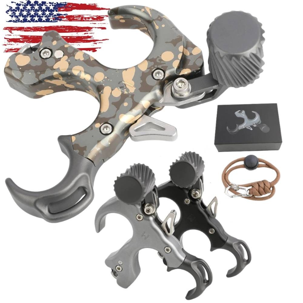 Adjustable Thumb 3 Finger Release Aid Archery Accessory Compound Bow Hunting