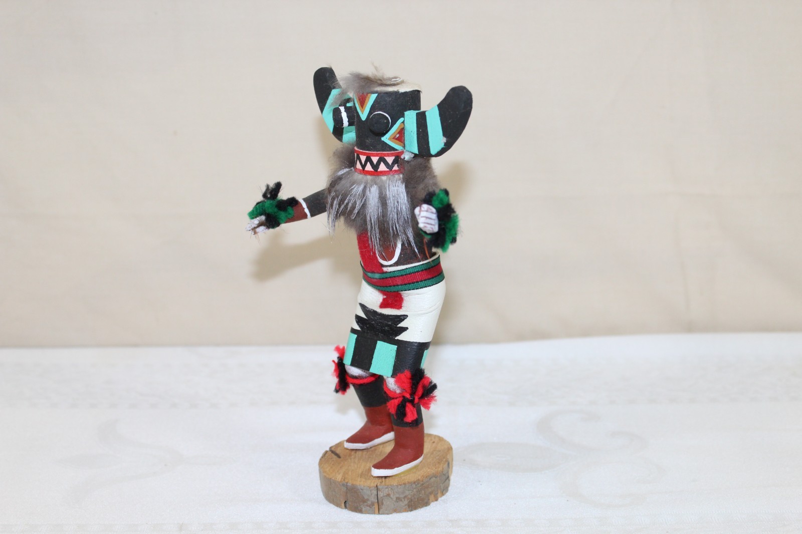 Vintage Hopi Pueblo 7.25" Kachina Doll "Broad Face" Signed C. King