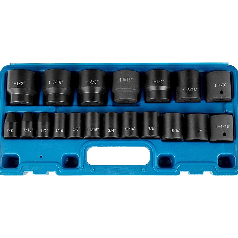 19 Pcs Damaged Bolt Remover Easy Out Stripped Bolt Extractor Impact Socket Set