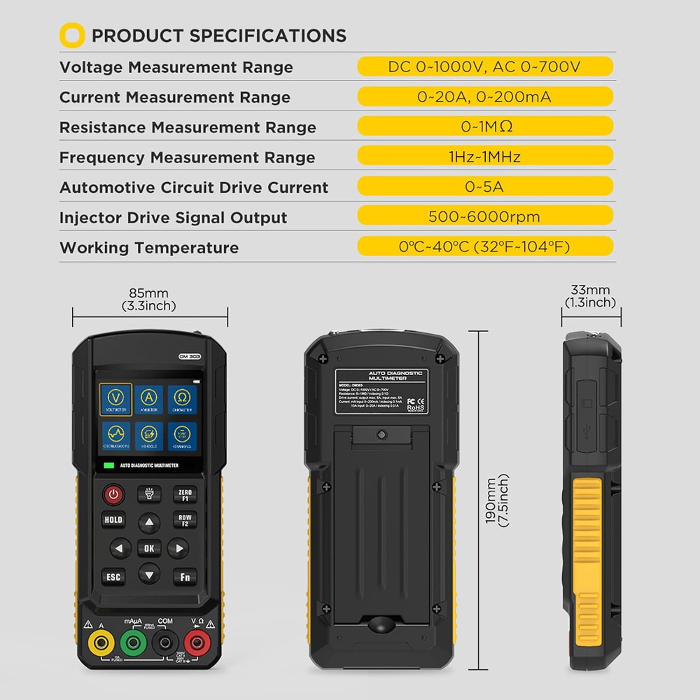 Digital Electrical Multimeters DM303 Multimeter Oscilloscope for Voltage,Current