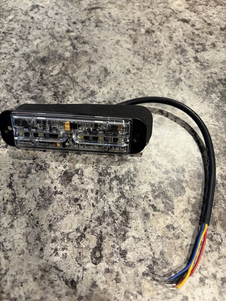 ECCO Directional LED Warning Strobe Light ED3701C Clear Surface Mount 12-24 VDC