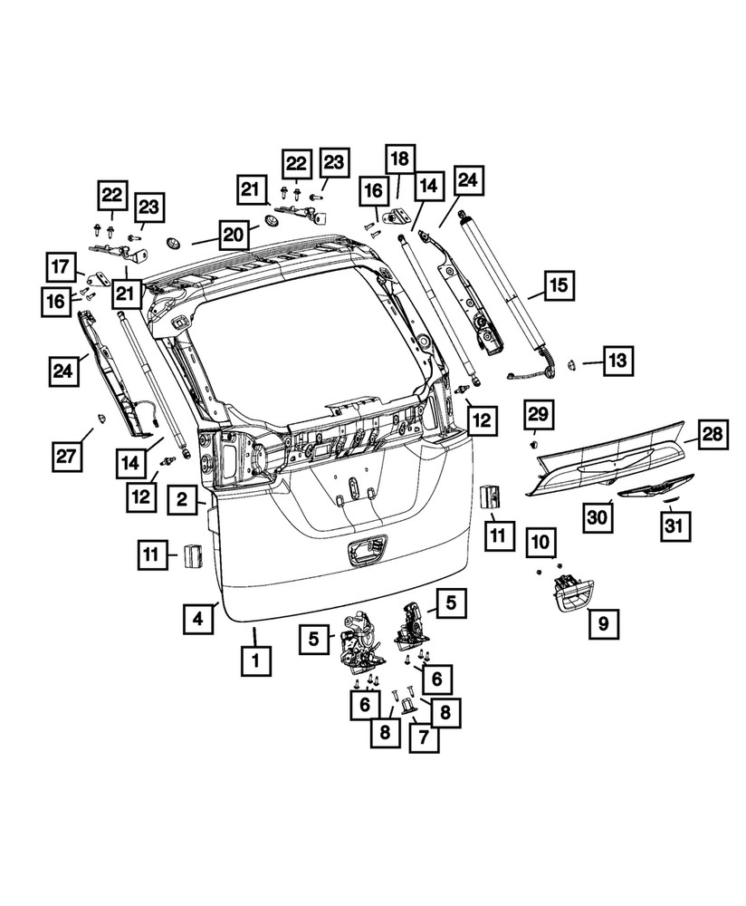 Genuine Mopar Lift-Gate Prop 68319295AA