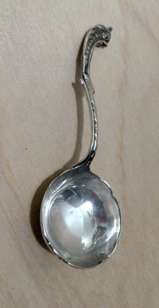 Unique Shaped Antique Silver Scoop Spoon