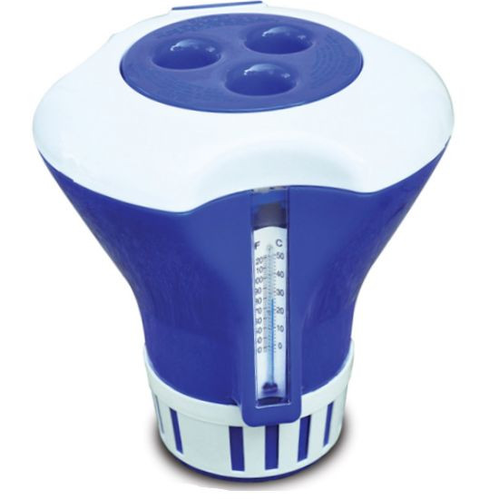 Pool Spa 1" or 3" Floating Tablet Dispenser Floater w/Built-in Thermometer