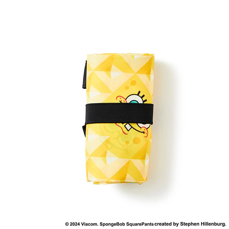 Packable Tote Bag SpongeBob Pattern Yellow A4 Foldable (50-026SBP)