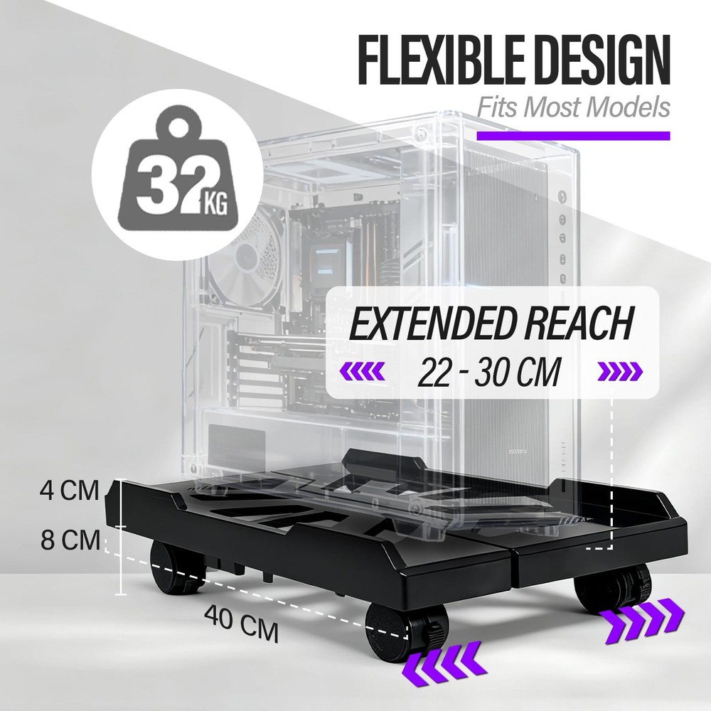 Adjustable Computer Tower Stand | Mobile PC Stand for Floor with Locking
