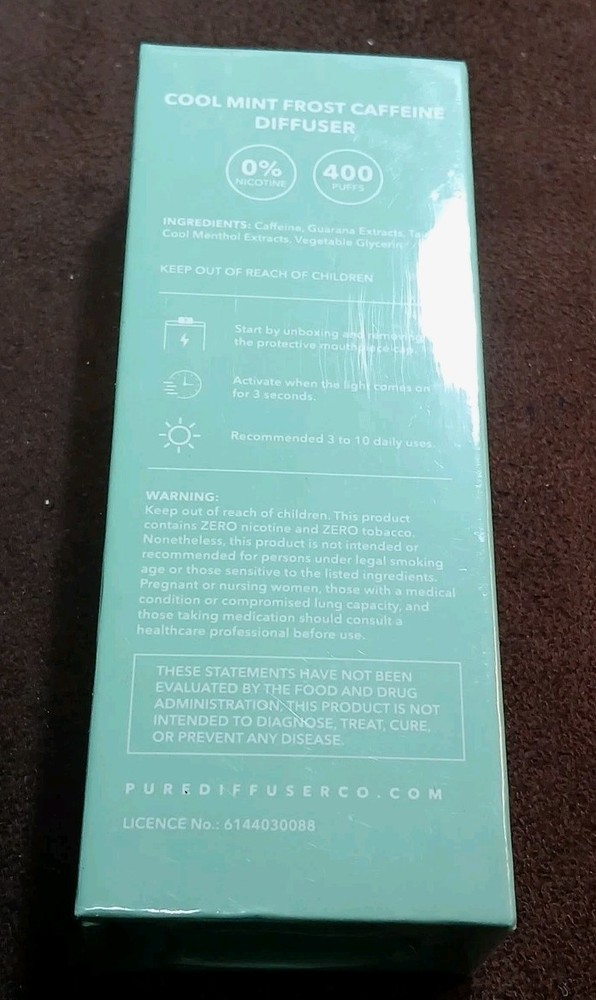 PURE Cool Mint Frost Caffeine Diffuser NEW