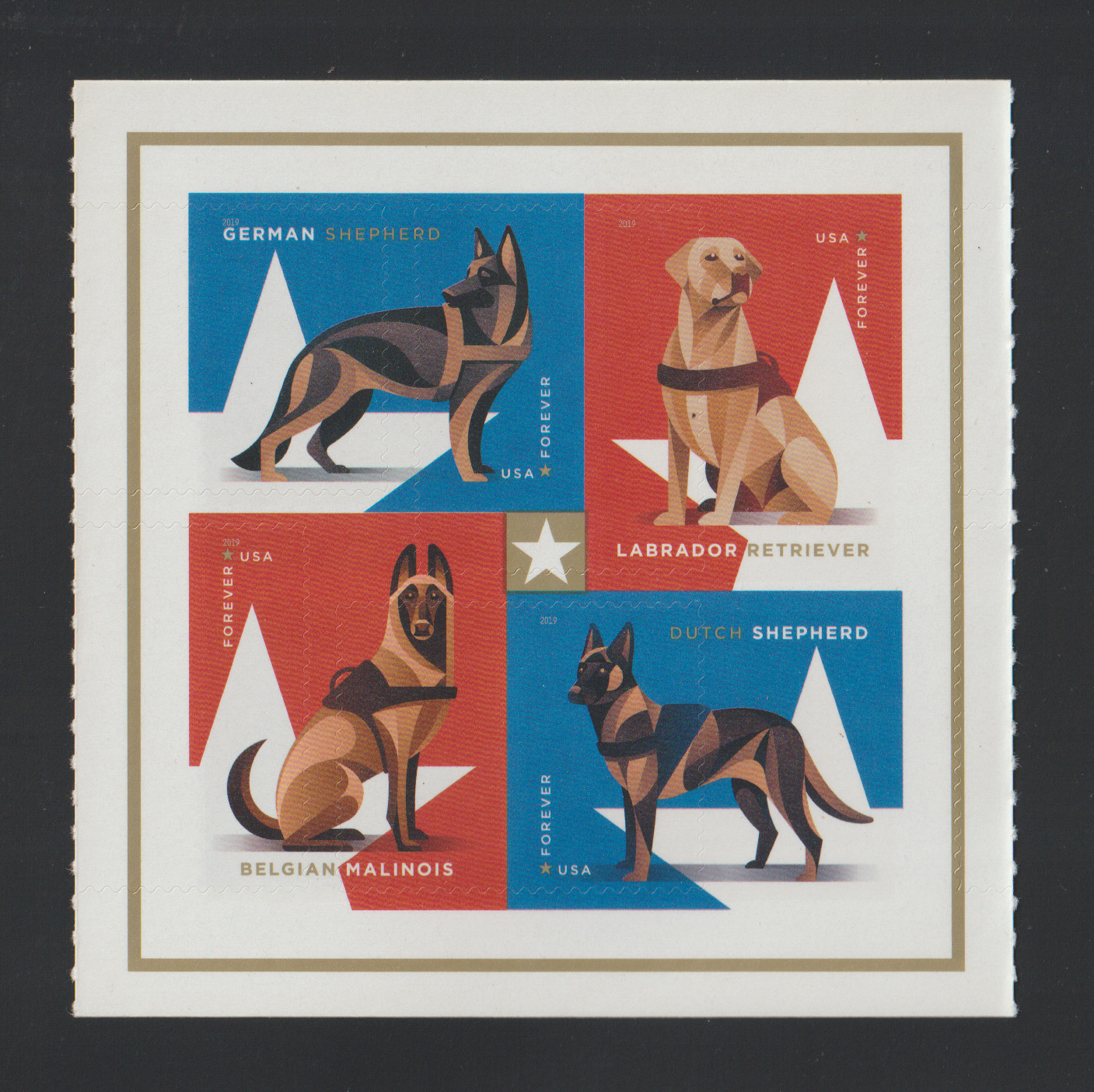US EFO ERROR Stamps: #5408a Military Working Dogs: Big die cut shift! MNH