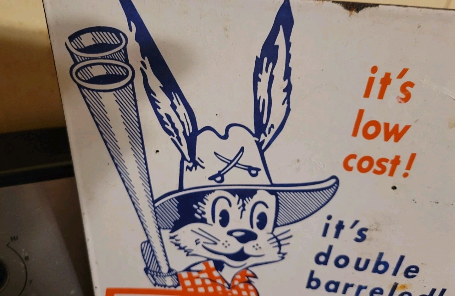 Vintage Dixie Southern Porcelain Flange Sign Nitrogen Rebel Black Americana USA