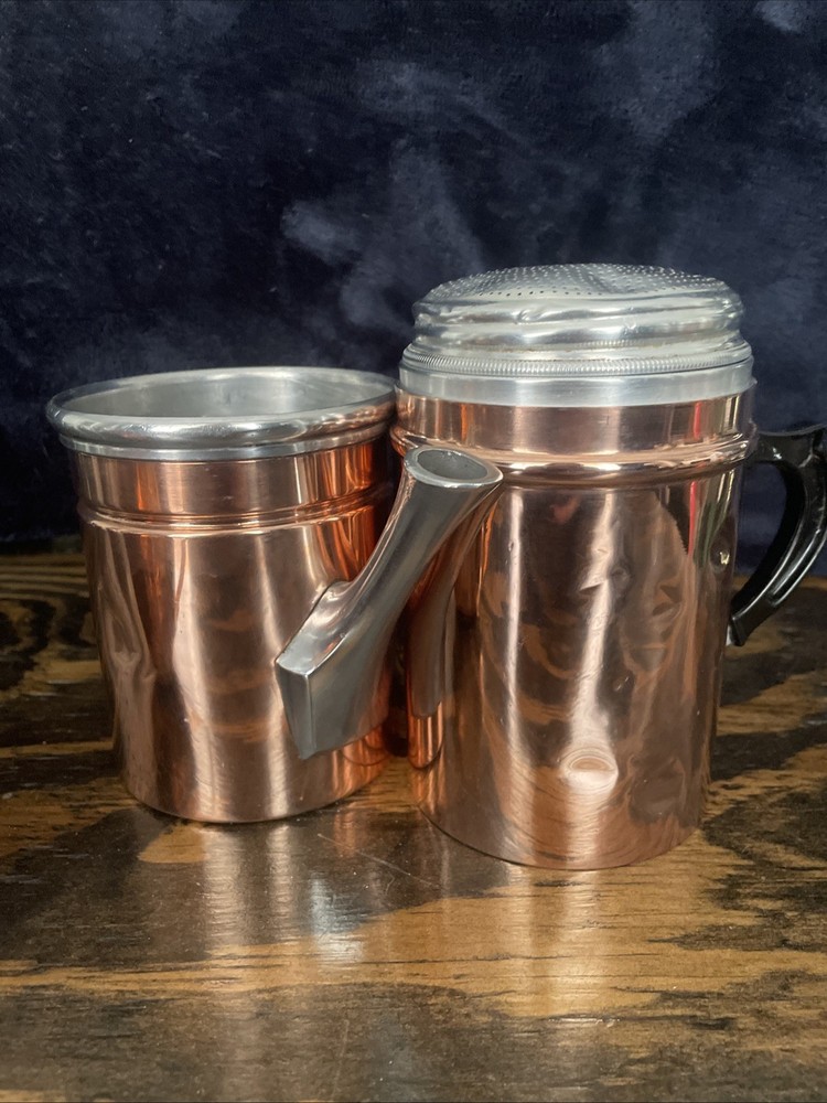 Cpper Coffee Percolator Maker With Bonus Copper Mug