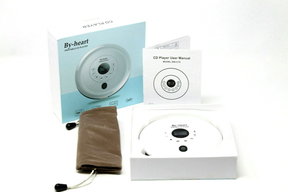 By-Heart Portable CD Player Skip/Shockproof, Compact LED Display
