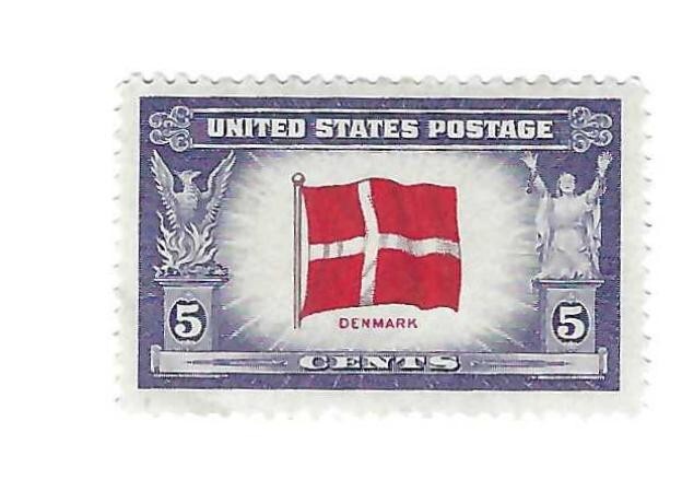 STAMP US SCOTT 920 "Denmark"  5 CENT 1943 MNG