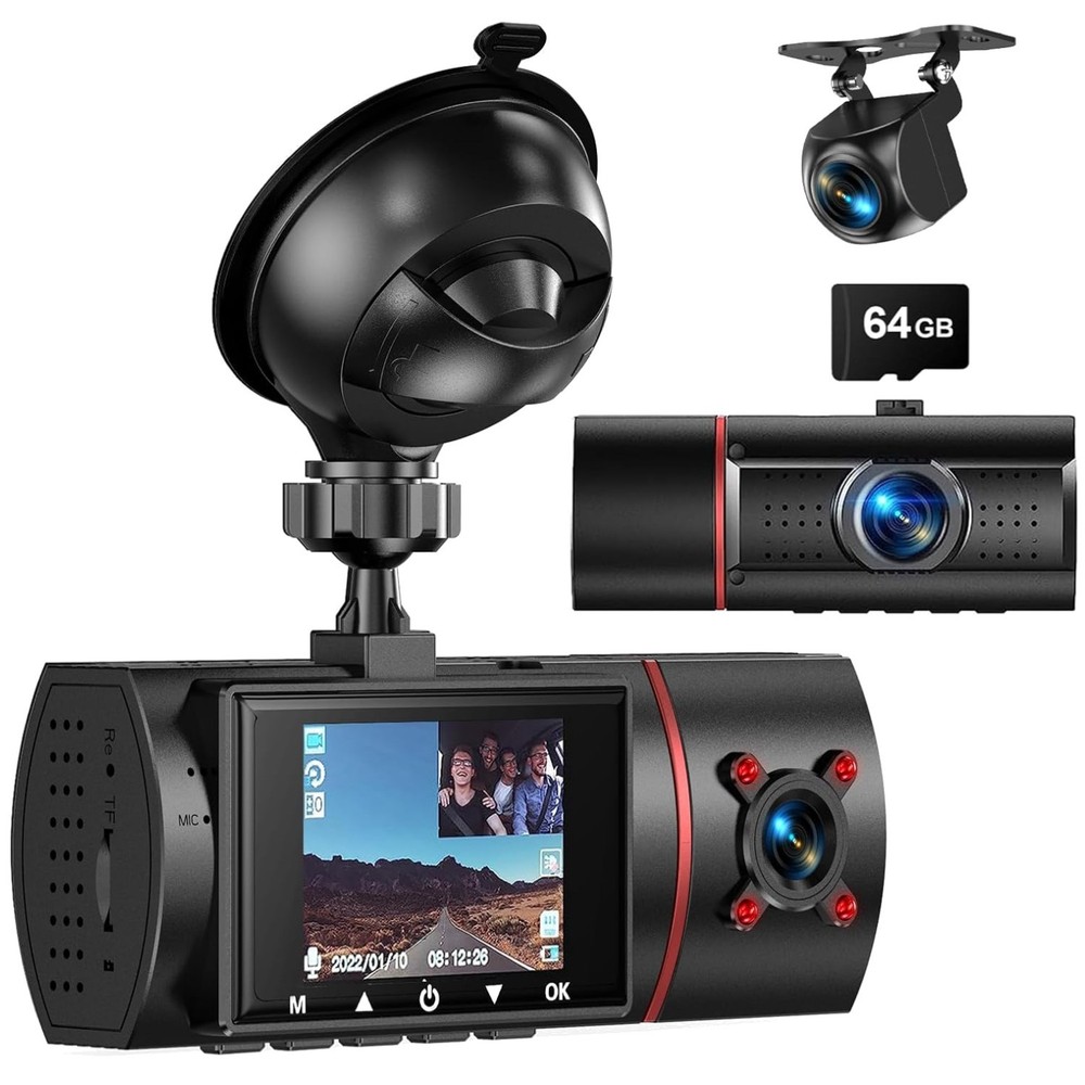 3 Channel Dash Camera Night Vision G-Sensor