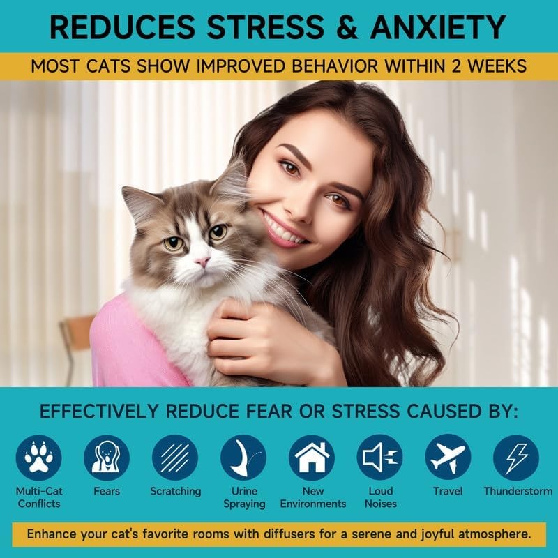 Cat Calming Diffuser - Cat Pheromones Calming Diffuser for Cat Anxiety Relief