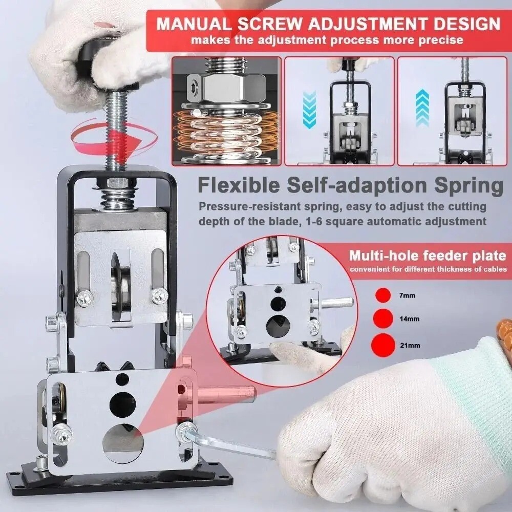 Manual Wire Stripping Machine Portable Cable Stripper 1mm to 21mm Hand Crank