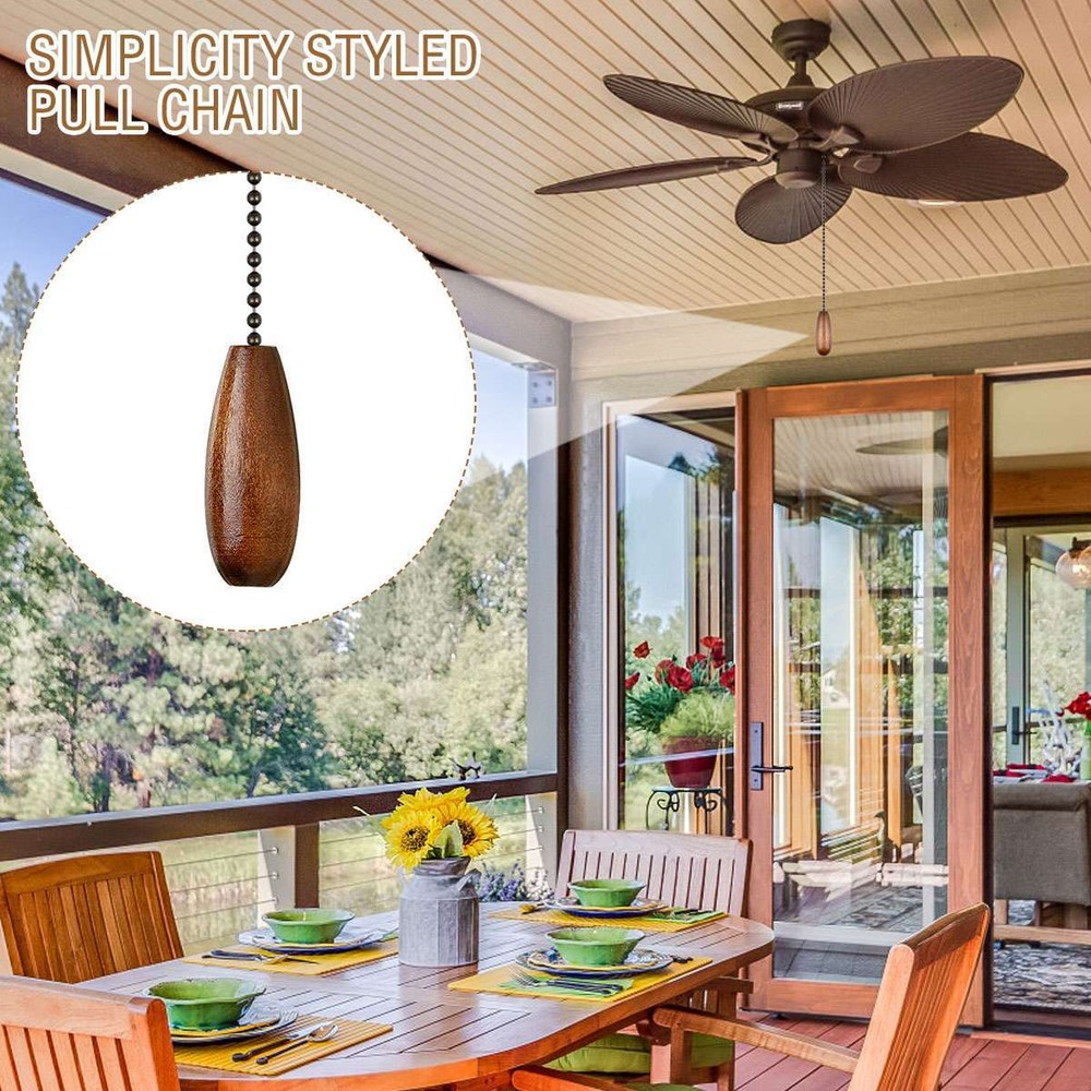 1/2/4Pcs Ceiling Fan Chain Pulls Wooden Pull Chain Extension Pull Chain for Ceil