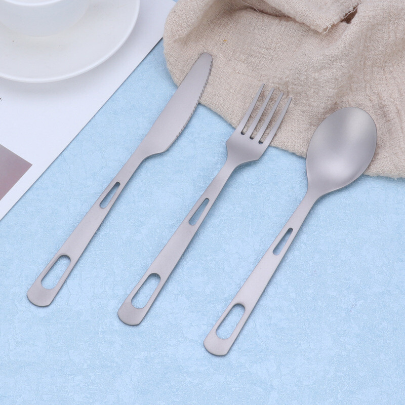 3PCS Tc4 Flatware  Fork Spoon Set Lightweight Camping Utility Cutlery