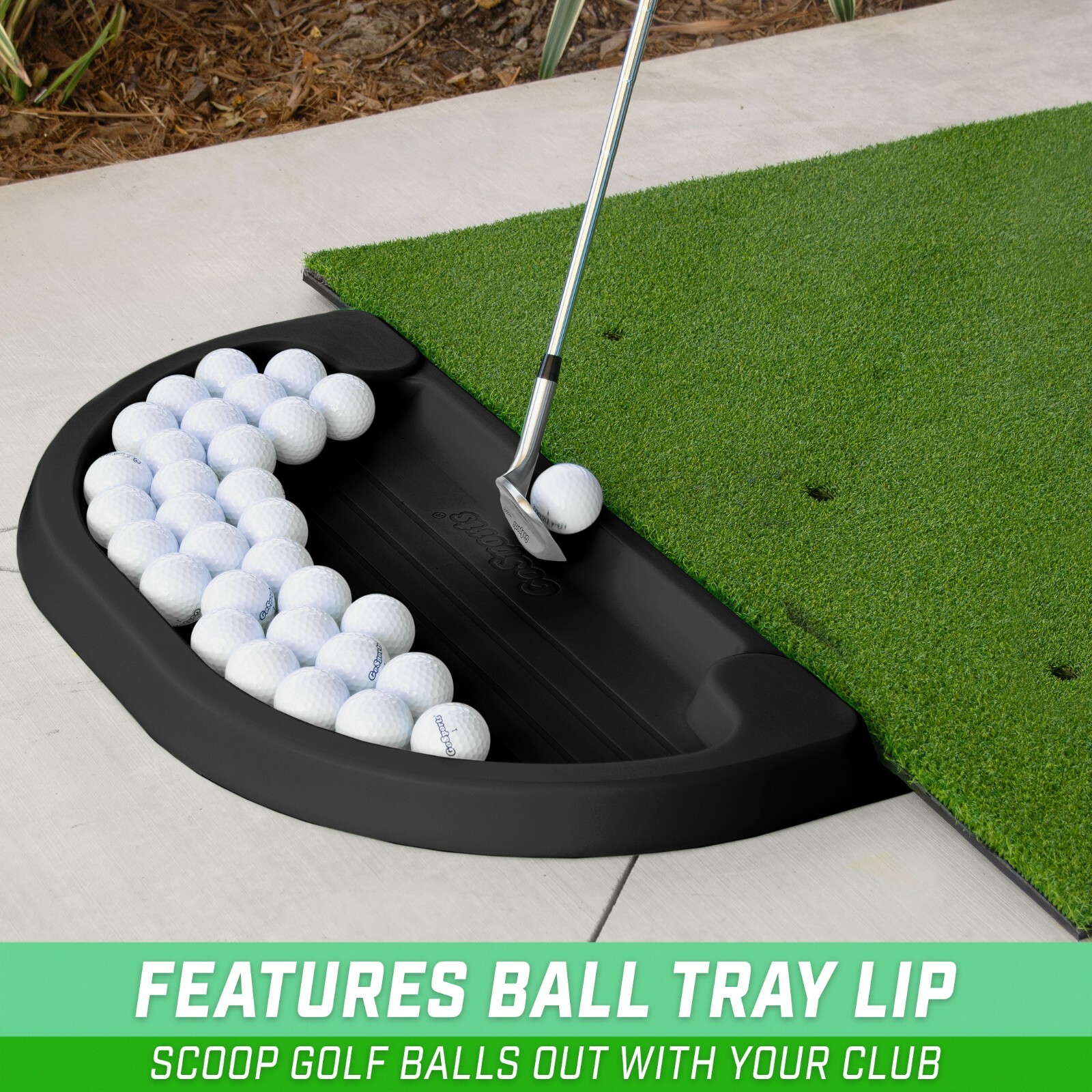 GoSports All-Weather Golf Ball Tray 70 Ball Capacity - Black