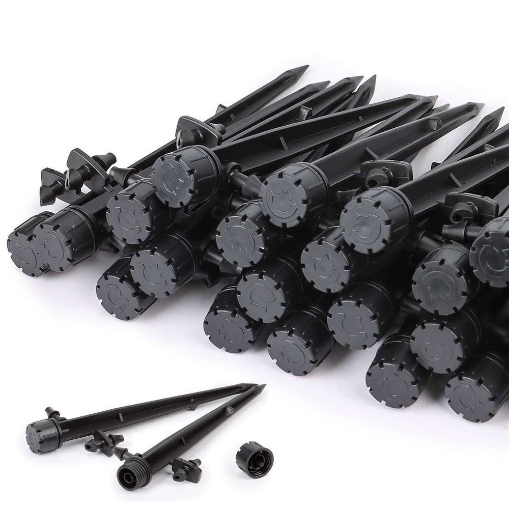 50 100 PCS Adjustable Water Flow Irrigation Drippers Stake Emitter Drip System