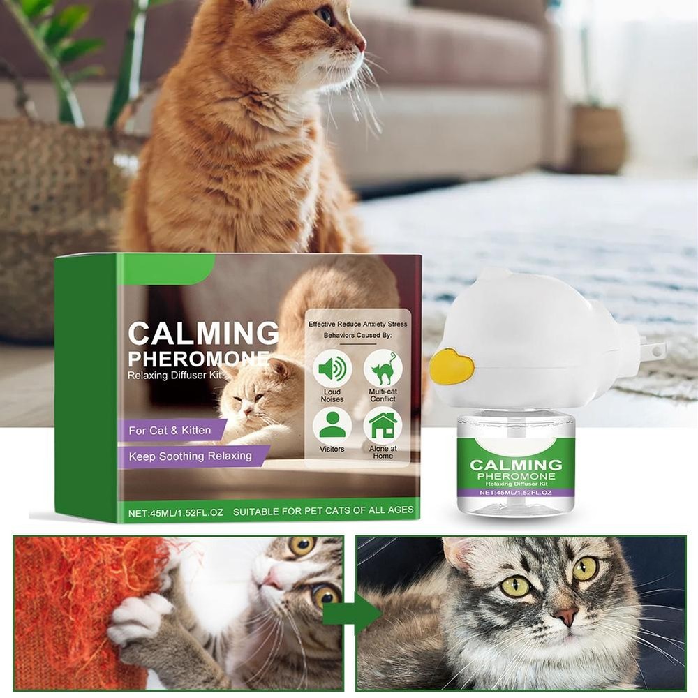 Cat Pheromone Calming Diffuser Kit Effectively Relieves Anxiety Stress 45ML US