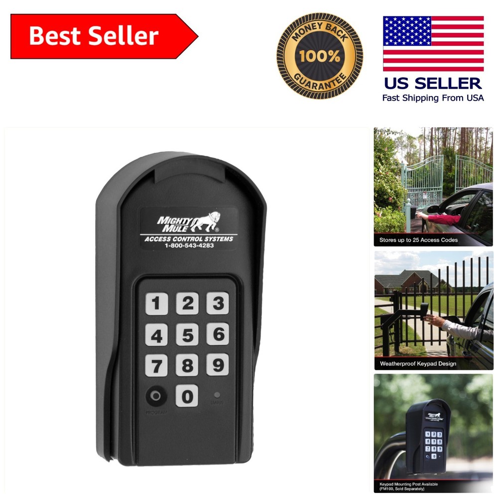 Ambidextrous Wireless Digital Keypad for Convenience - 25 Custom Codes Supported