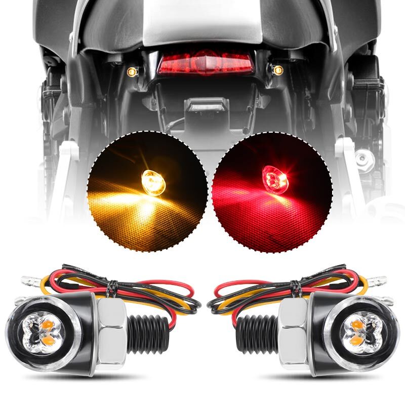 4pcs LED Mini Motorcycle Turn Signal Indicator Brake Light Running Lamp DRL 12V