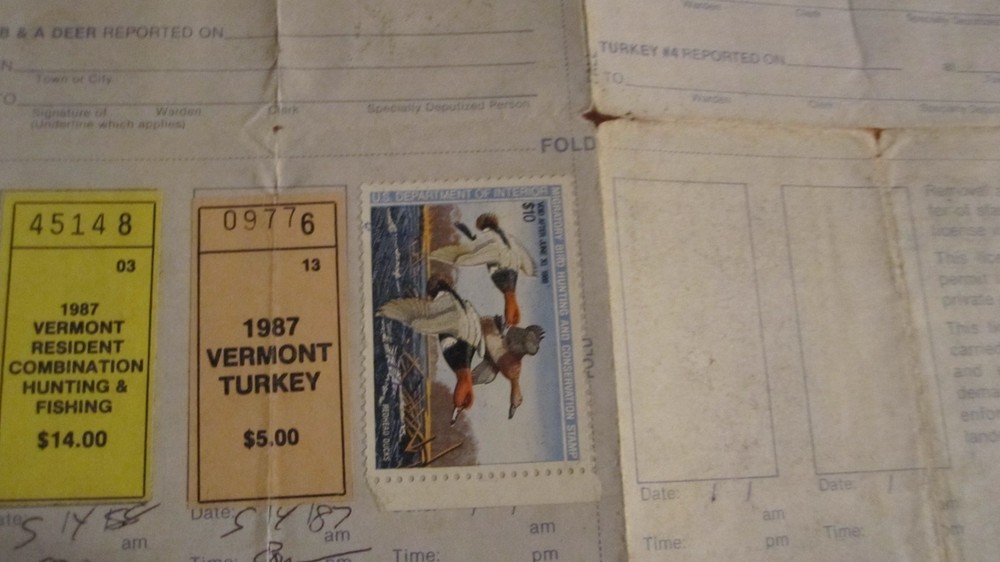 1987 VERMONT MIGRATORY WATERFOWL STAMP & PRINT SIGNED BY KILLEN