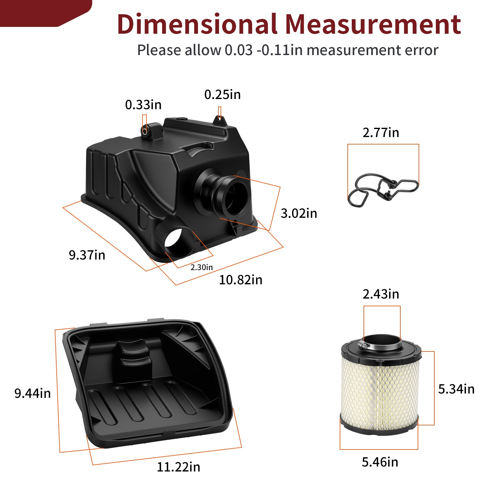 AIR INTAKE AIRBOX ASSEMBLY & AIR FILTER ELEMENT FOR POLARIS RANGER 570 500 ETX
