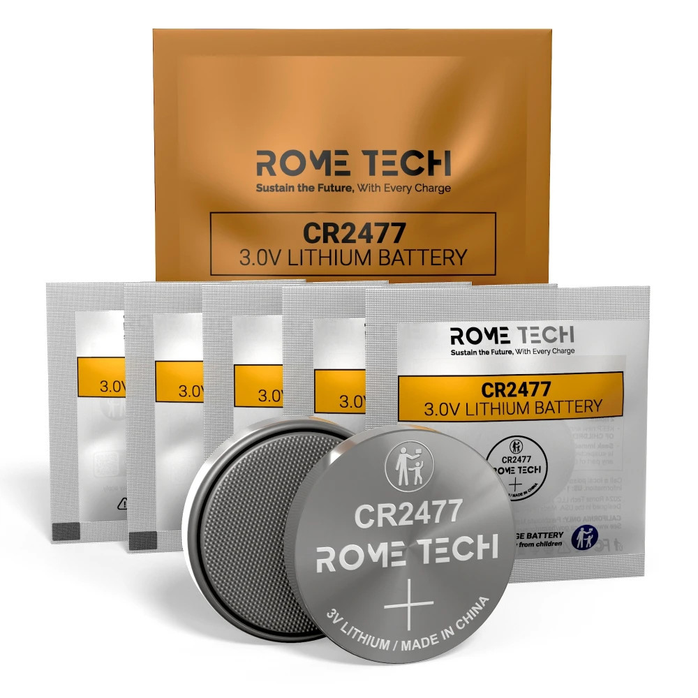 Replacement Lithium Button Coin Batteries 3V - CR2477 5 Pack