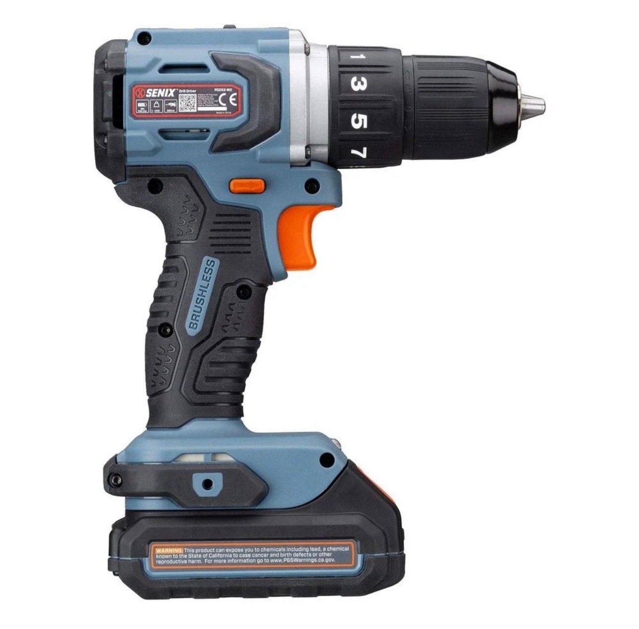Senix 20V Brushless 1/2 " Drill/Driver &1/4"Impact Driver Combo Kit, 2 Batteries