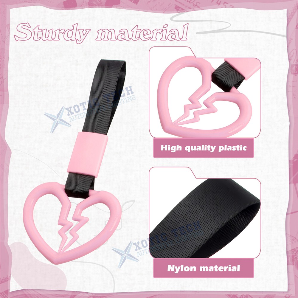 Tsurikawa Broken Heart JDM Drift Handle Ring Loop Bumper Warning Car Accessory