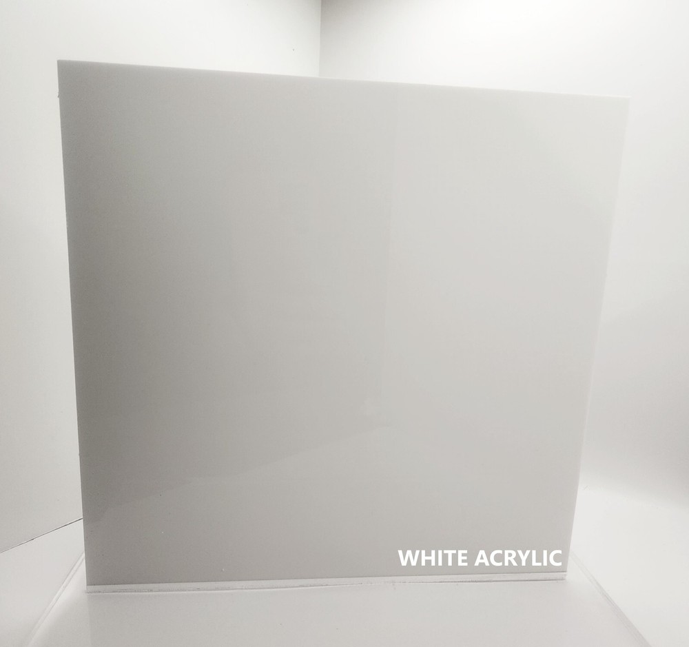WHITE ACRYLIC PLEXIGLASS 1/8" PLASTIC SHEET  PICK  YOUR SIZE ^